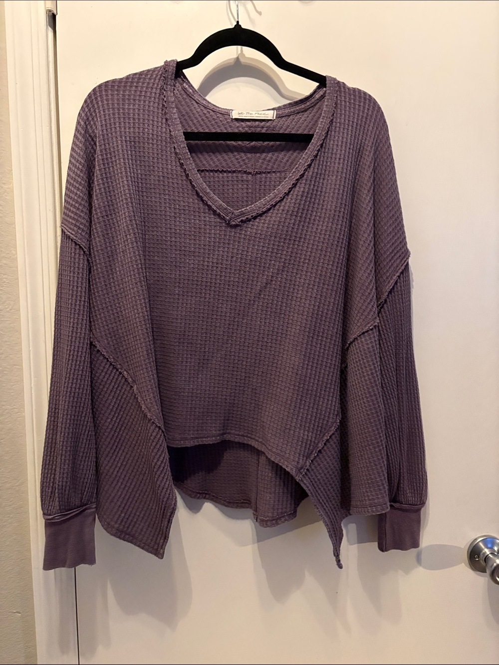 We The Free / Free People Women’s Mauve Waffle Knit Long Sleeve Top Size Small